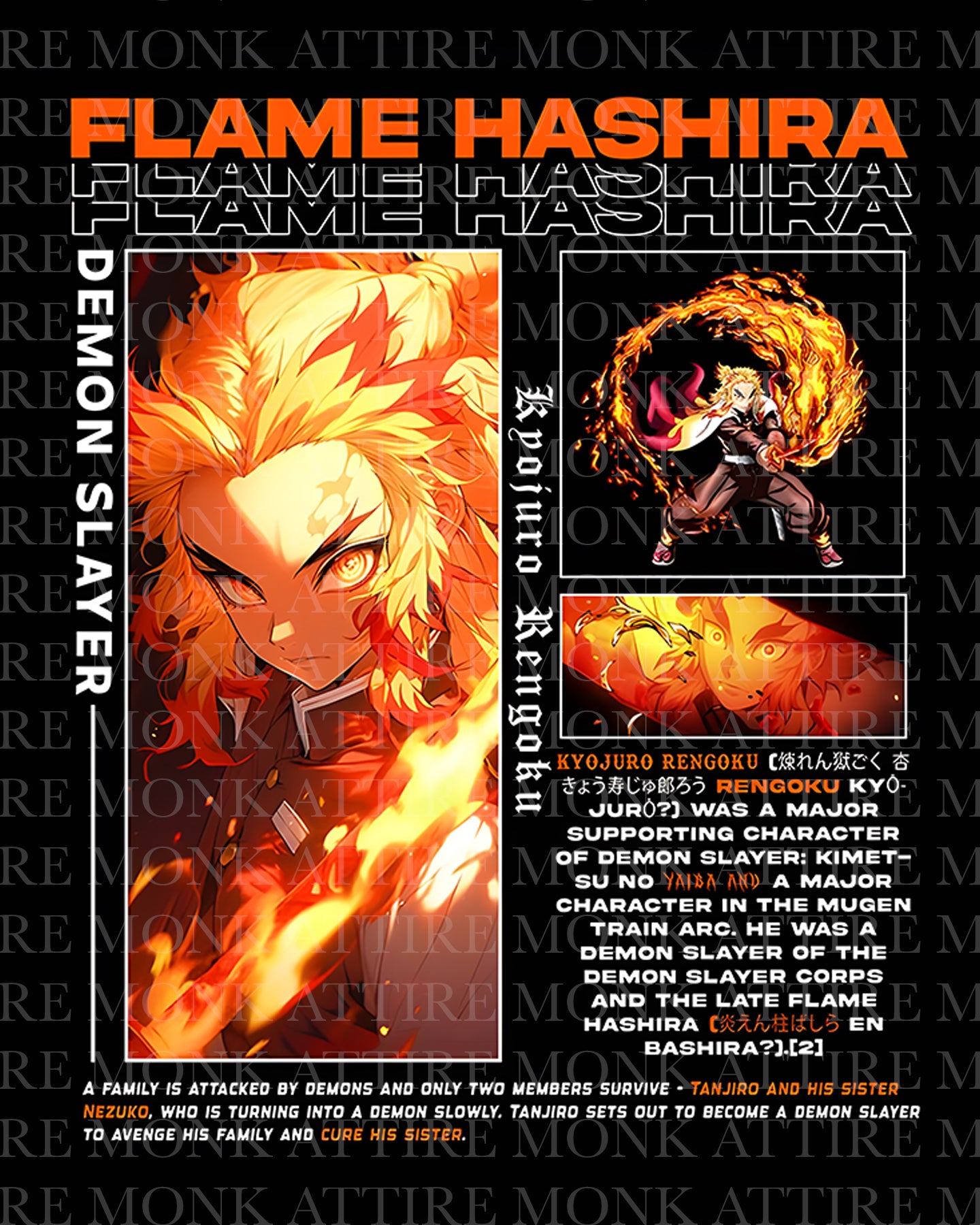 Oversized // Kyojuro Rengoku // Flame Hashira // Demon Slayer